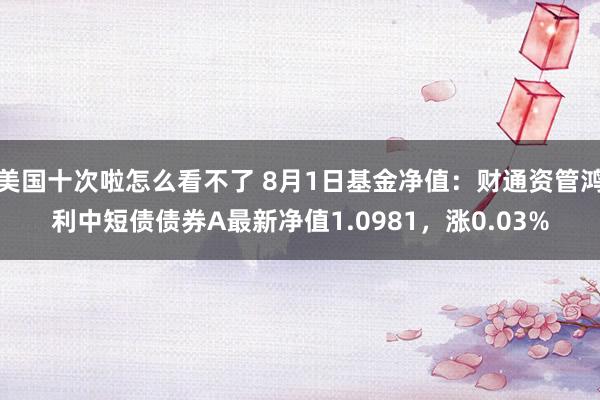 美国十次啦怎么看不了 8月1日基金净值：财通资管鸿利中短债债券A最新净值1.0981，涨0.03%