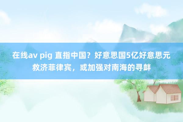 在线av pig 直指中国？好意思国5亿好意思元救济菲律宾，或加强对南海的寻衅