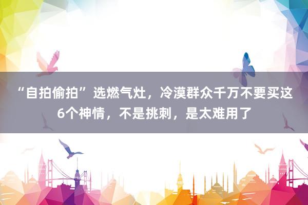 “自拍偷拍” 选燃气灶，冷漠群众千万不要买这6个神情，不是挑刺，是太难用了