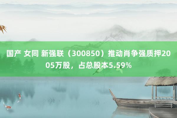 国产 女同 新强联（300850）推动肖争强质押2005万股，占总股本5.59%