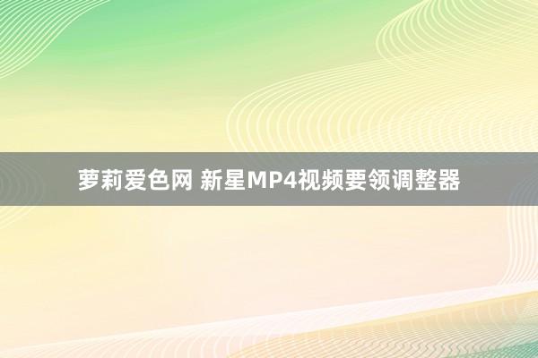 萝莉爱色网 新星MP4视频要领调整器